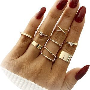 Long tiantian Stacking Rings for Women Boho Knuckle Rings